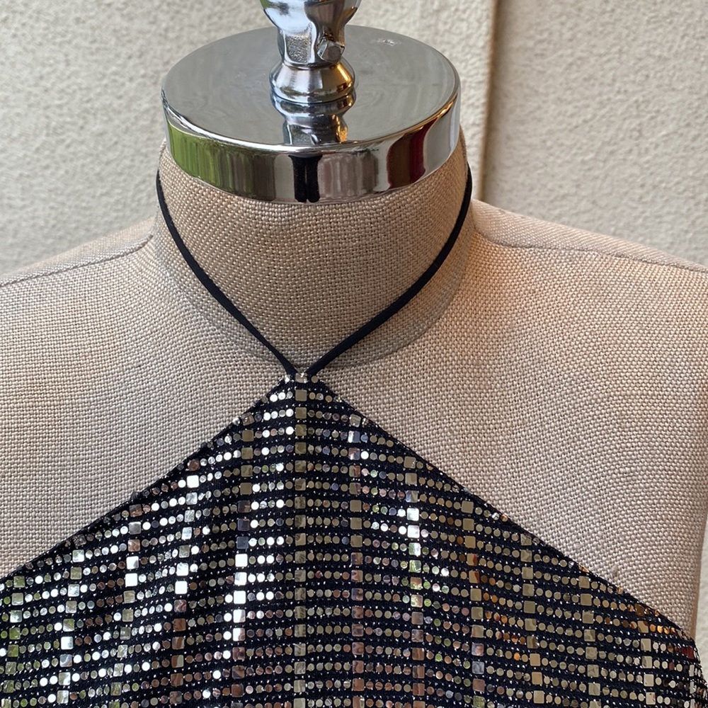 Zara Silver Halter Top - Picture 3 of 12